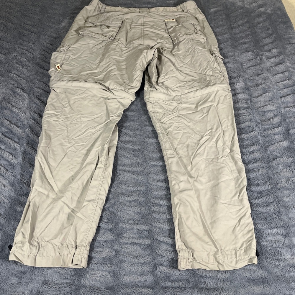 Dakota Grizzly Large Convertible Cargo Pants Khaki Nylon Hiking Zip Off Leg - Picture 2 of 8